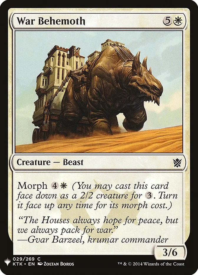 War Behemoth Front Face