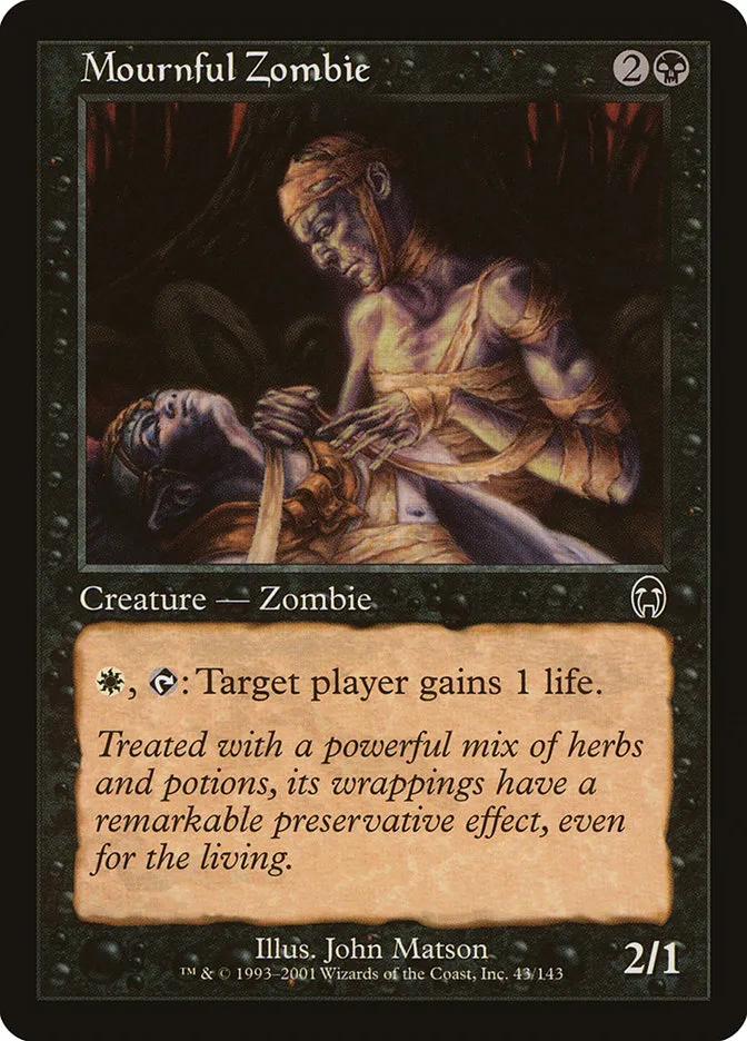 Mournful Zombie Front Face