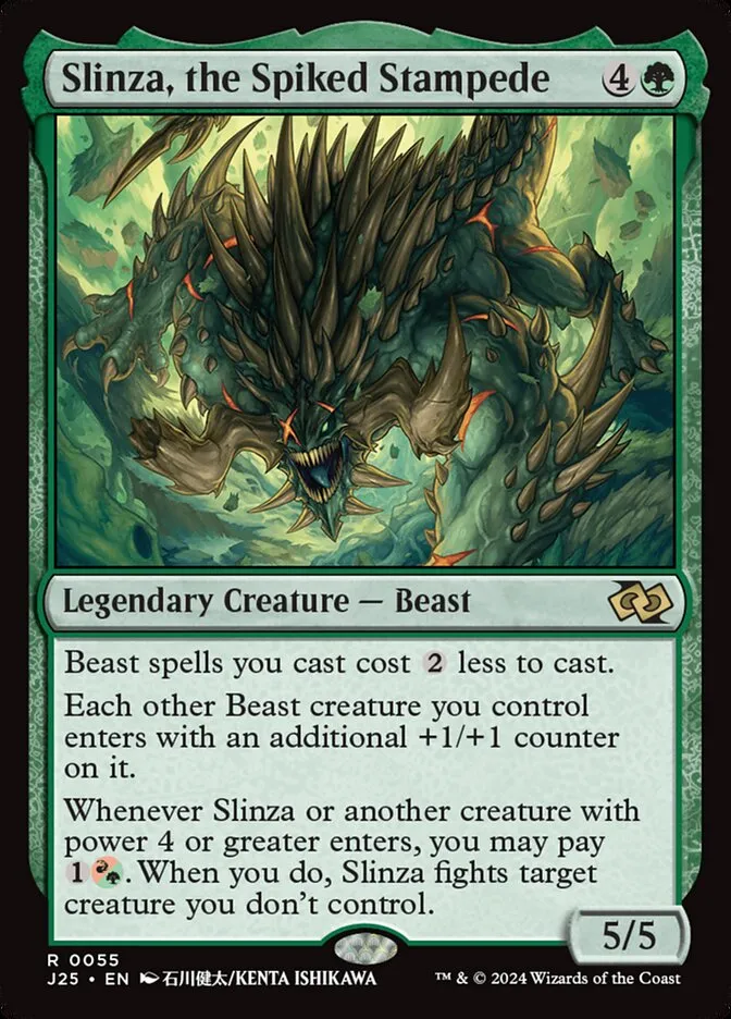 Slinza, the Spiked Stampede Front Face