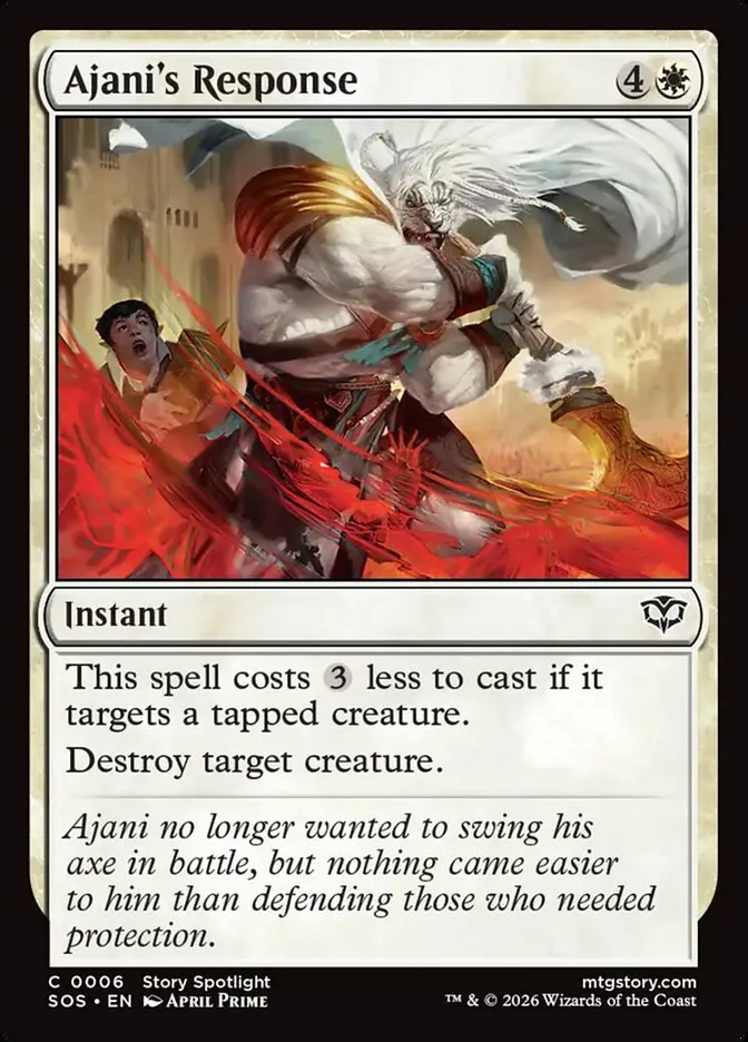Ajani's Response Front Face
