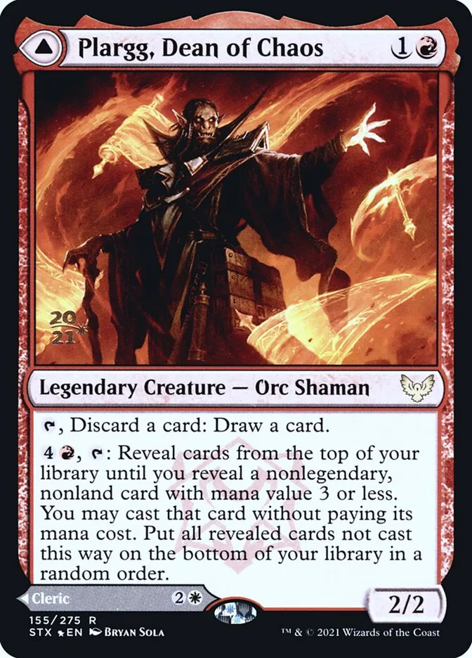Plargg, Dean of Chaos // Augusta, Dean of Order Front Face
