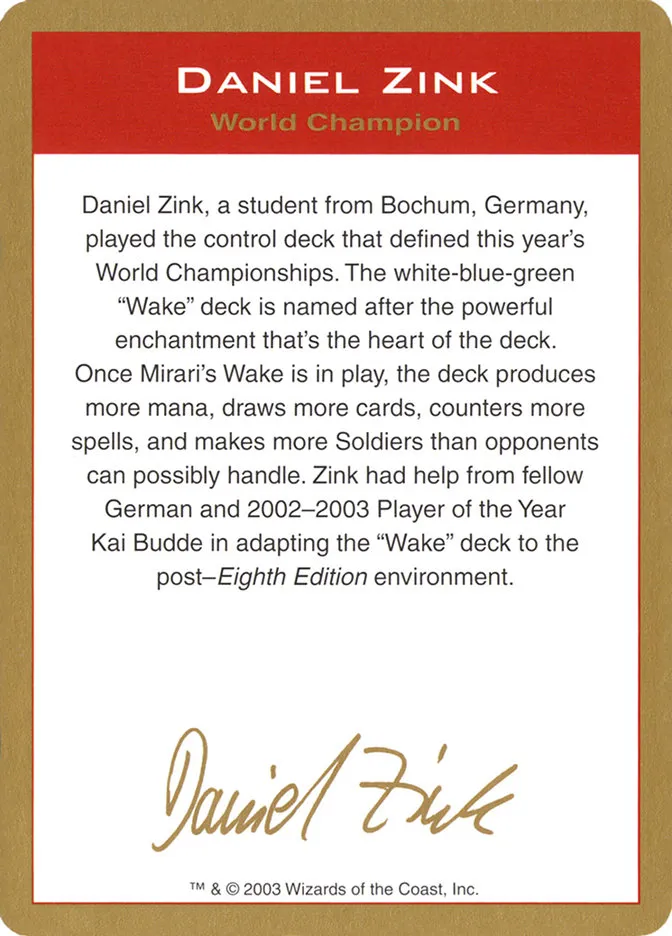 Daniel Zink Bio Front Face