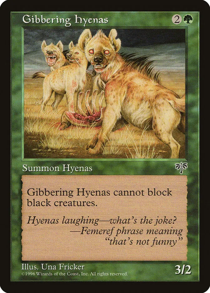 Gibbering Hyenas Front Face