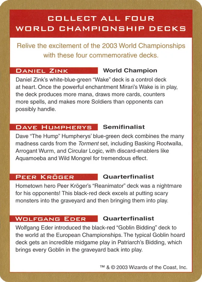 2003 World Championships Ad Front Face