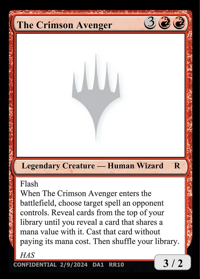 The Crimson Avenger Front Face