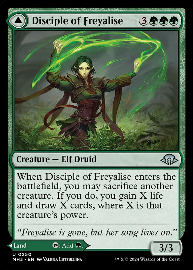 Disciple of Freyalise // Garden of Freyalise Front Face