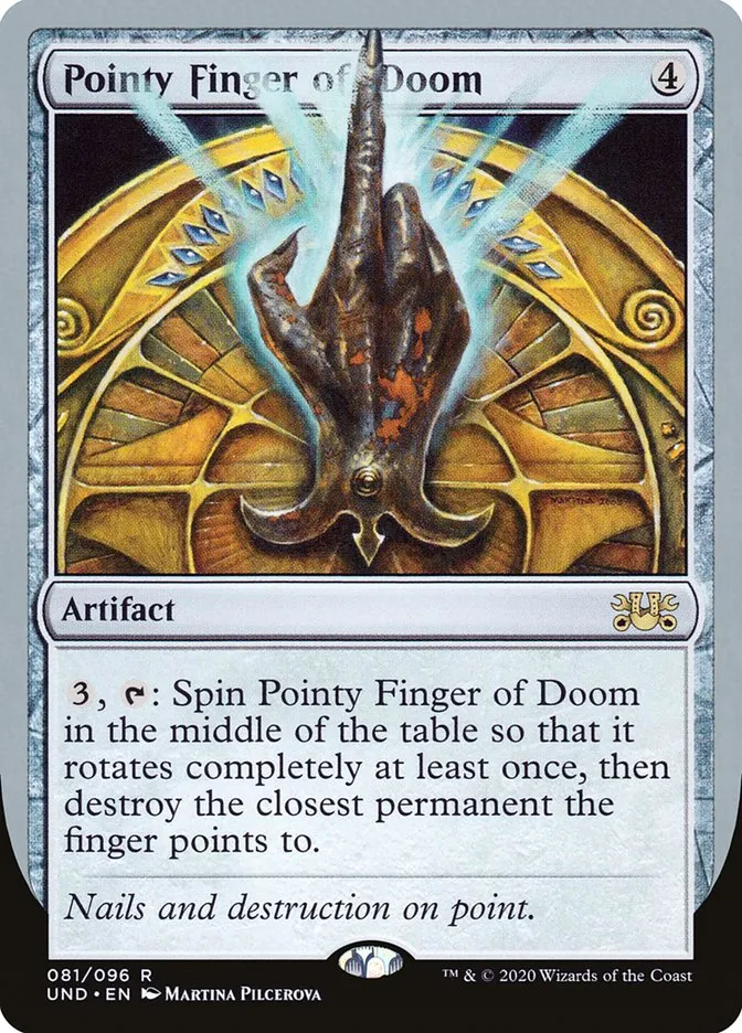 Pointy Finger of Doom Front Face