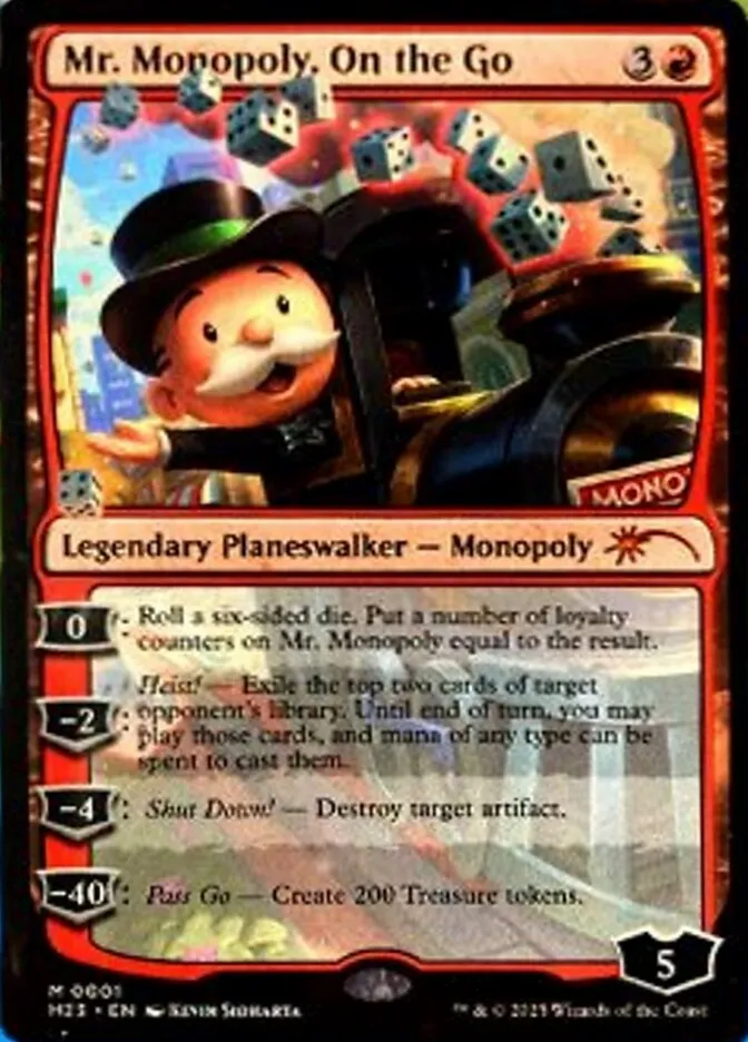 Mr. Monopoly, On the Go Front Face