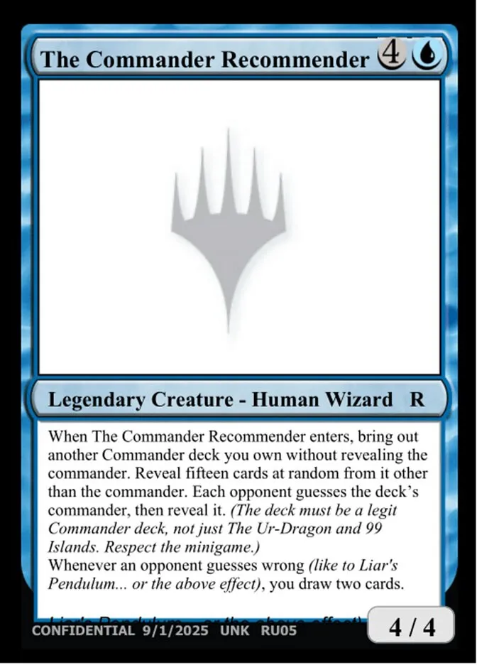 The Commander Recommender Front Face