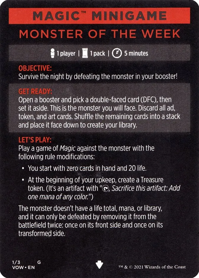 Monster of the Week // Monster of the Week (cont'd) Front Face