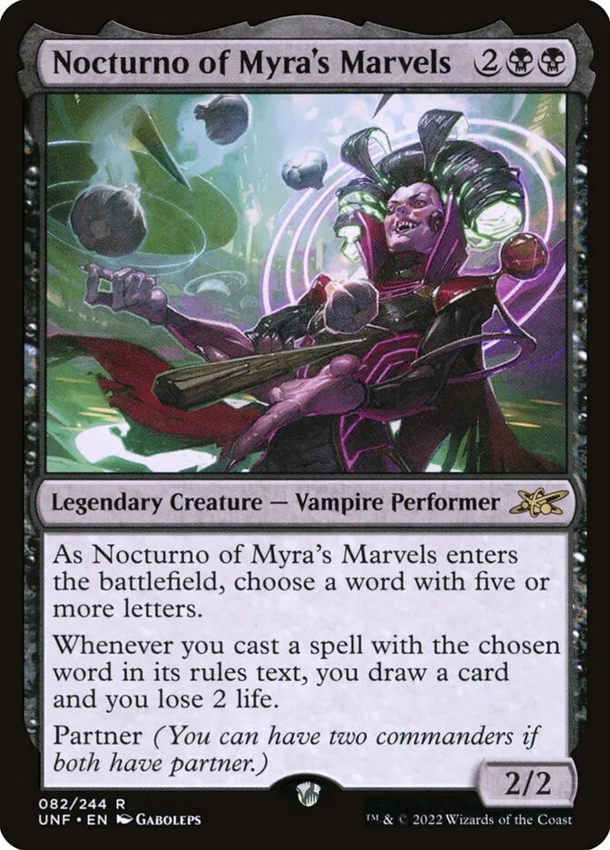 Nocturno of Myra's Marvels Front Face