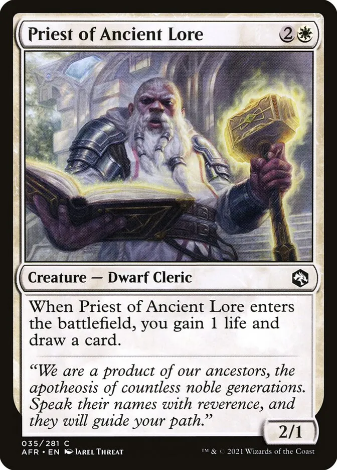 Priest of Ancient Lore Front Face