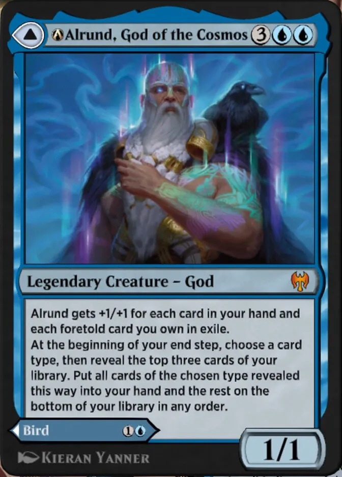 A-Alrund, God of the Cosmos // A-Hakka, Whispering Raven Front Face