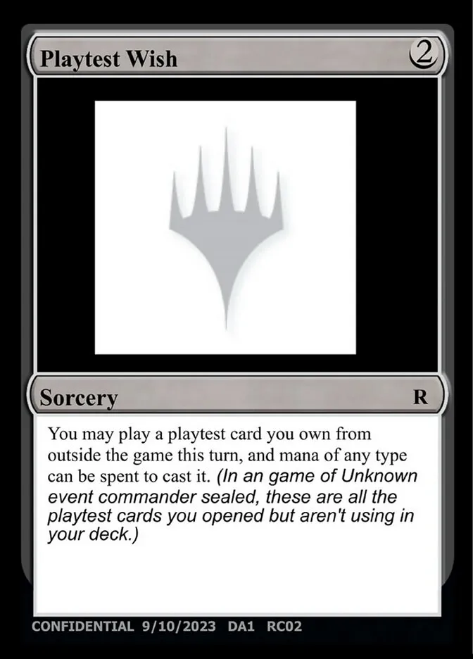 Playtest Wish Front Face