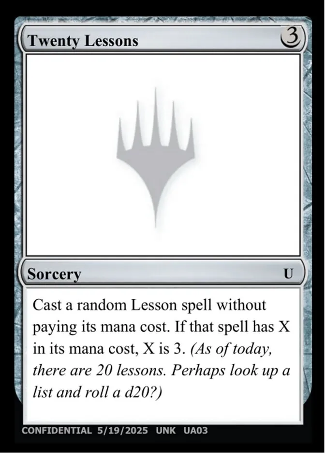 Twenty Lessons Front Face