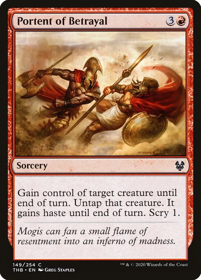 Portent of Betrayal Front Face
