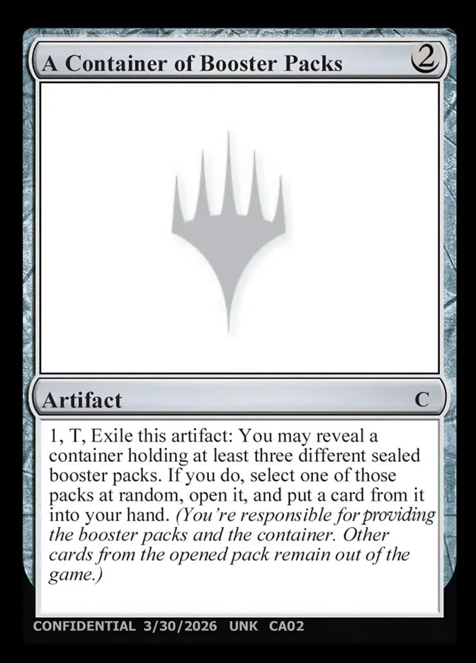A Container of Booster Packs Front Face