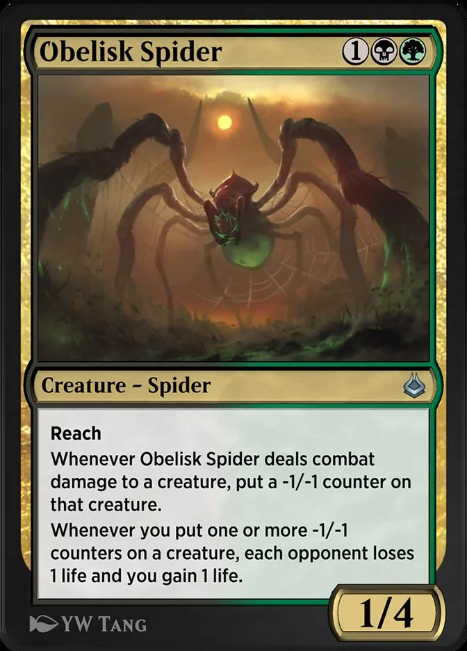 Obelisk Spider Front Face