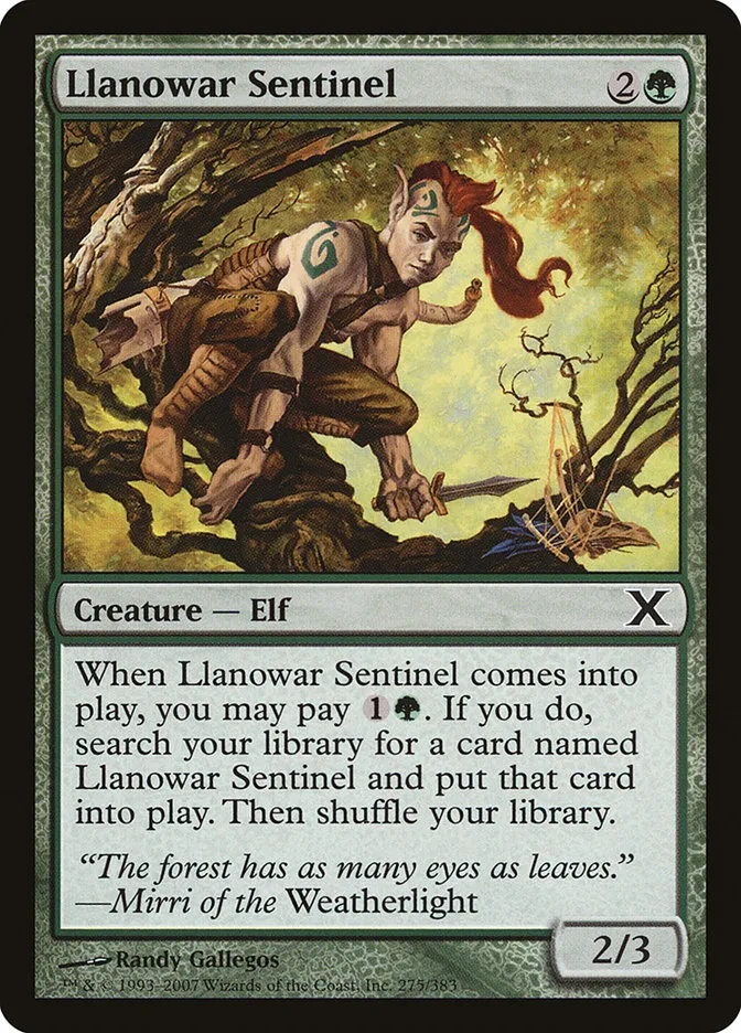 Llanowar Sentinel Front Face
