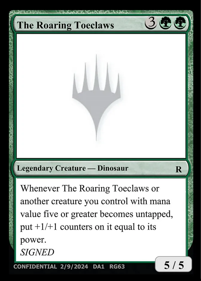 The Roaring Toeclaws Front Face