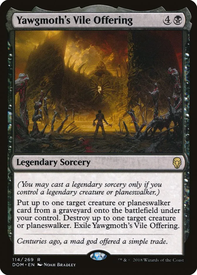 Yawgmoth's Vile Offering Front Face