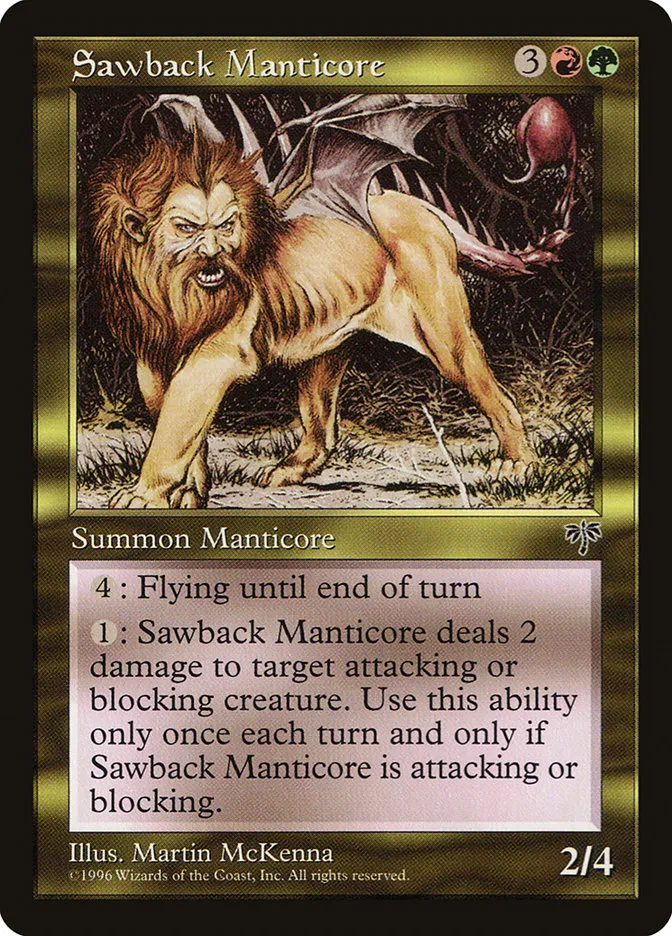 Sawback Manticore Front Face