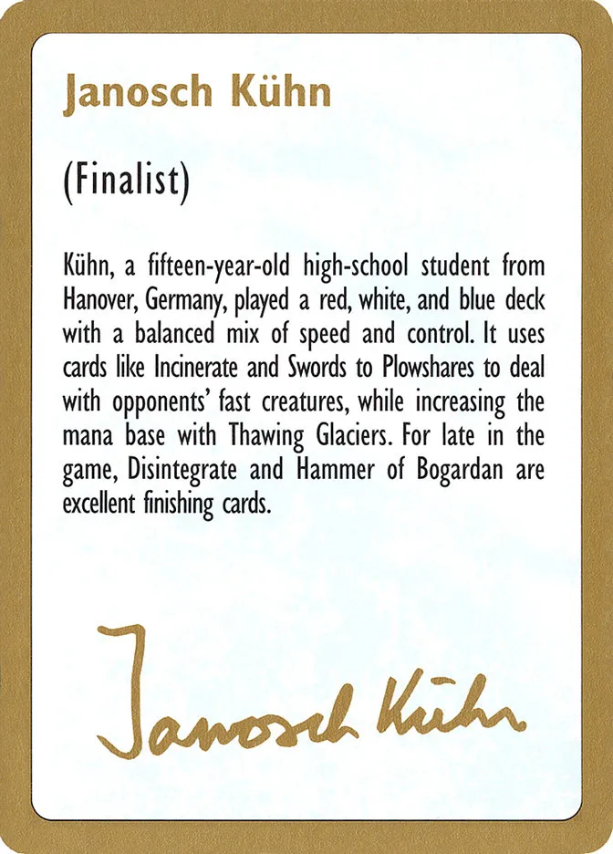 Janosch Kühn Bio (1997) Front Face