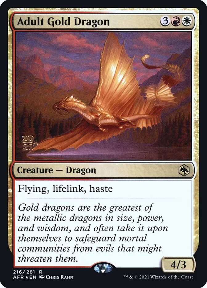 Adult Gold Dragon Front Face