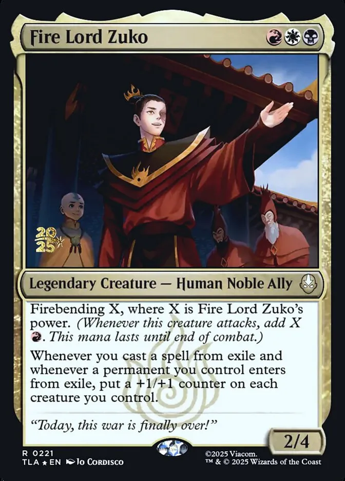 Fire Lord Zuko Front Face