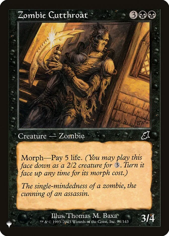 Zombie Cutthroat Front Face