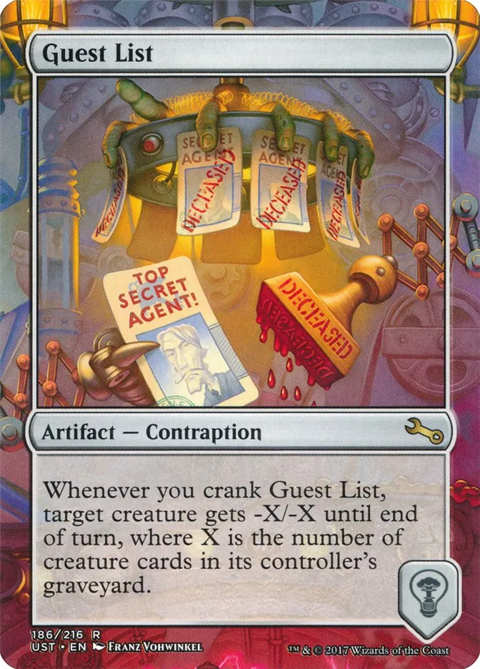 Guest List Front Face