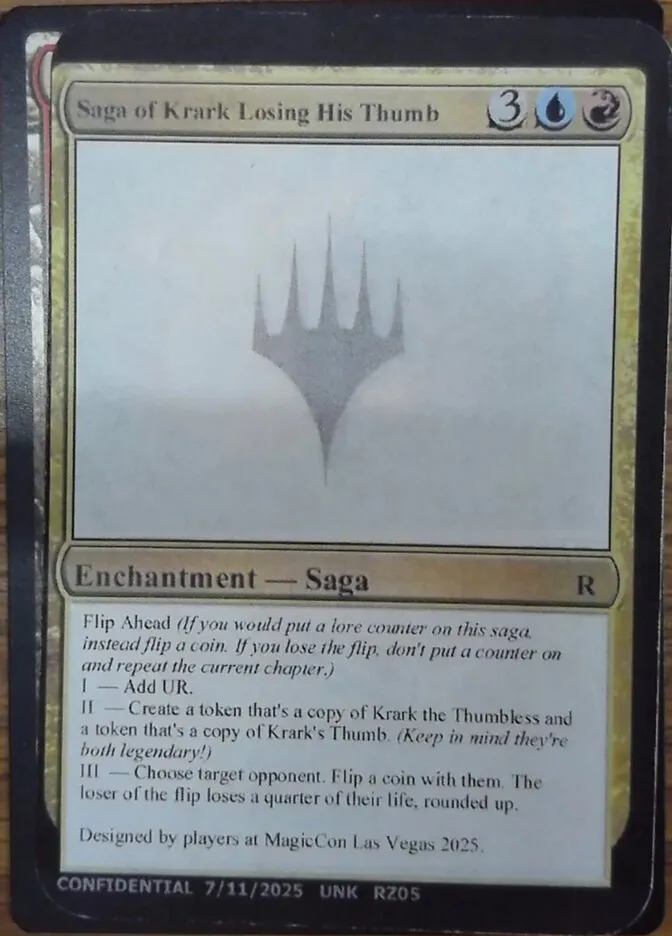 Saga of Krark Losing His Thumb Front Face