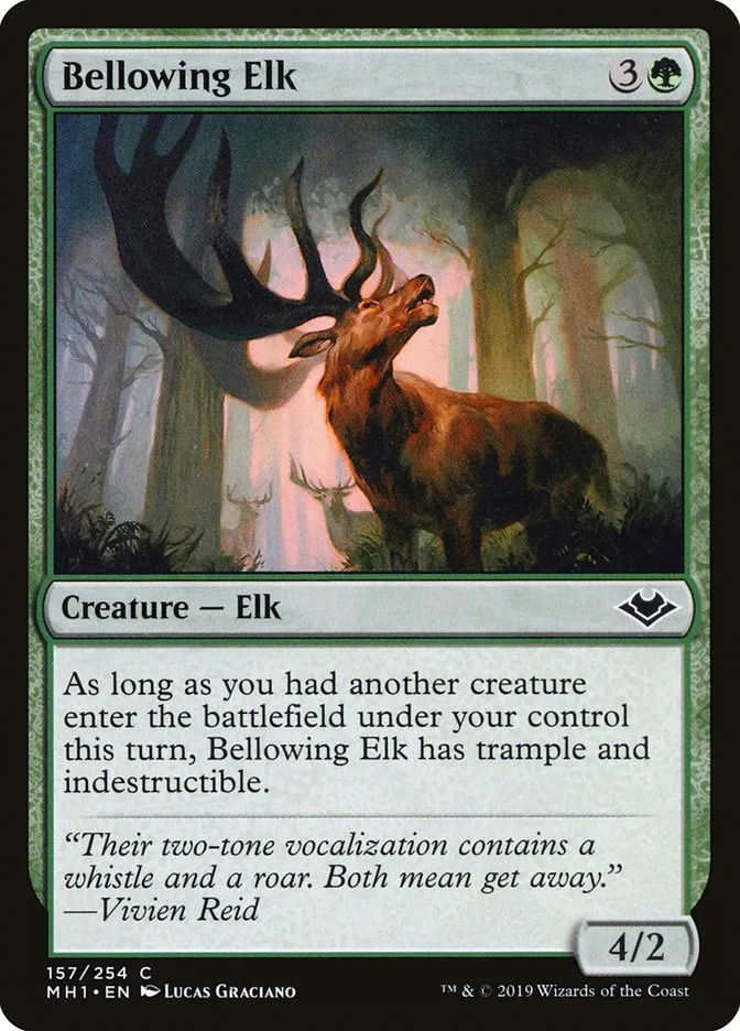 Bellowing Elk Front Face