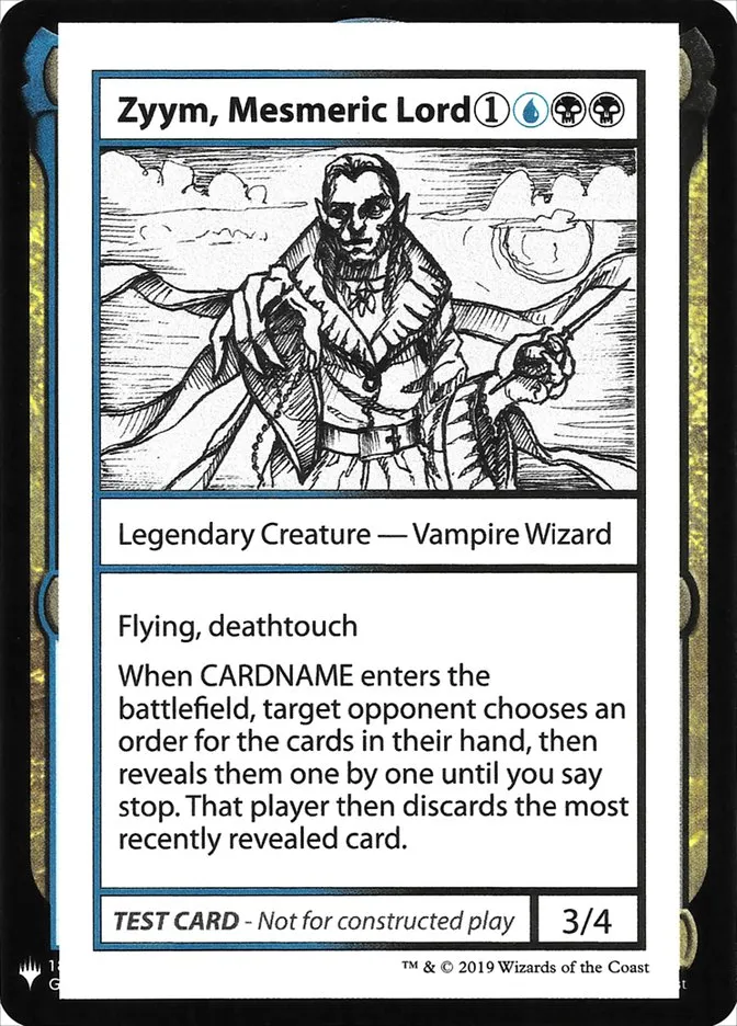 Zyym, Mesmeric Lord Front Face