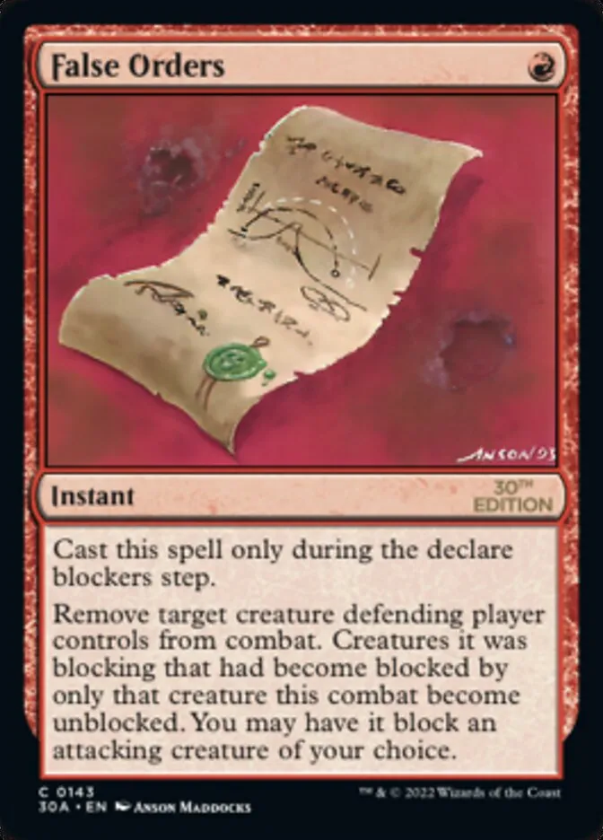 False Orders Front Face