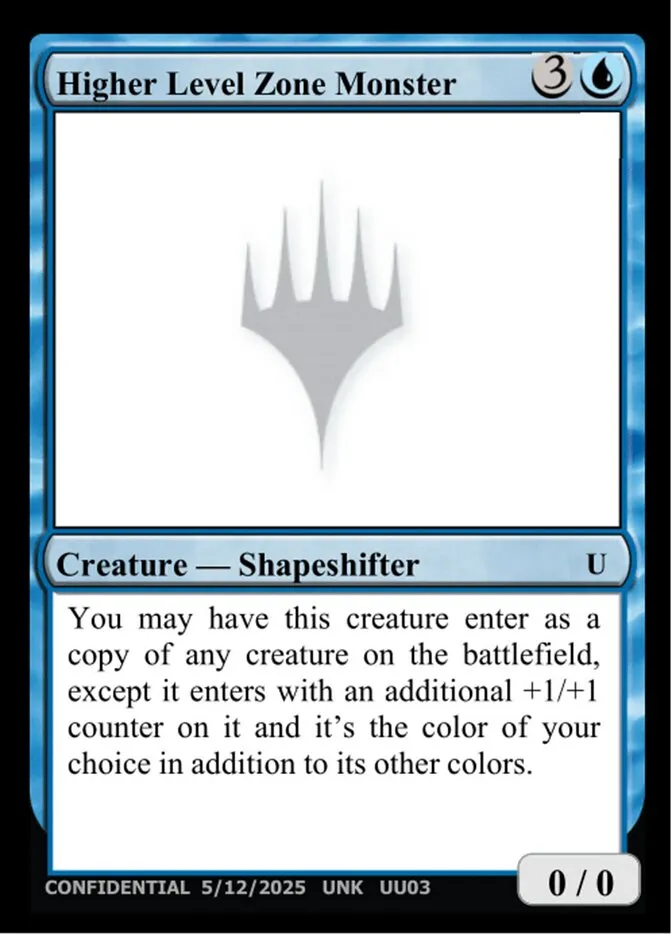 Higher Level Zone Monster Front Face