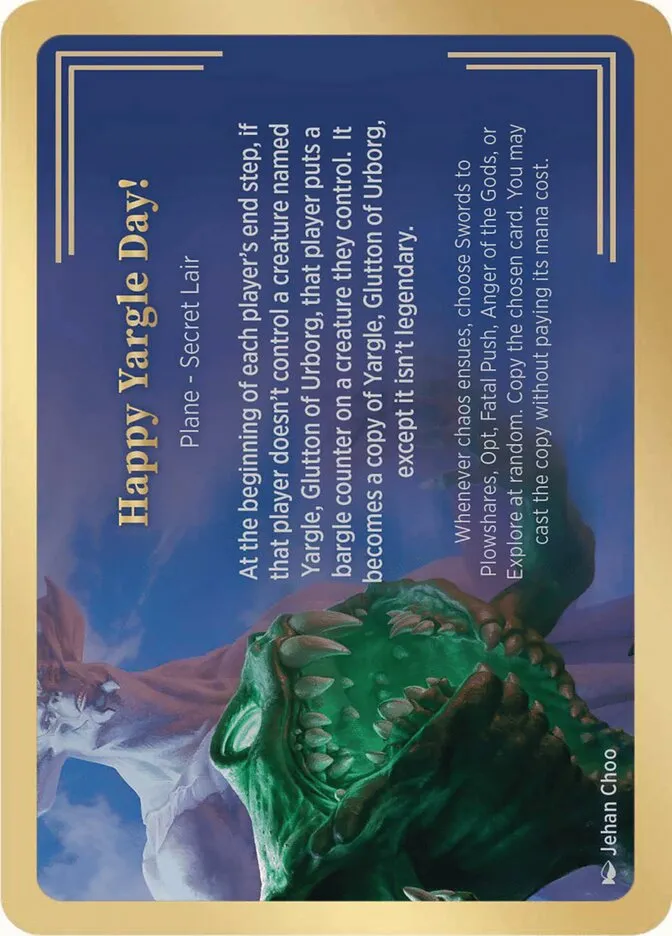Happy Yargle Day! Front Face