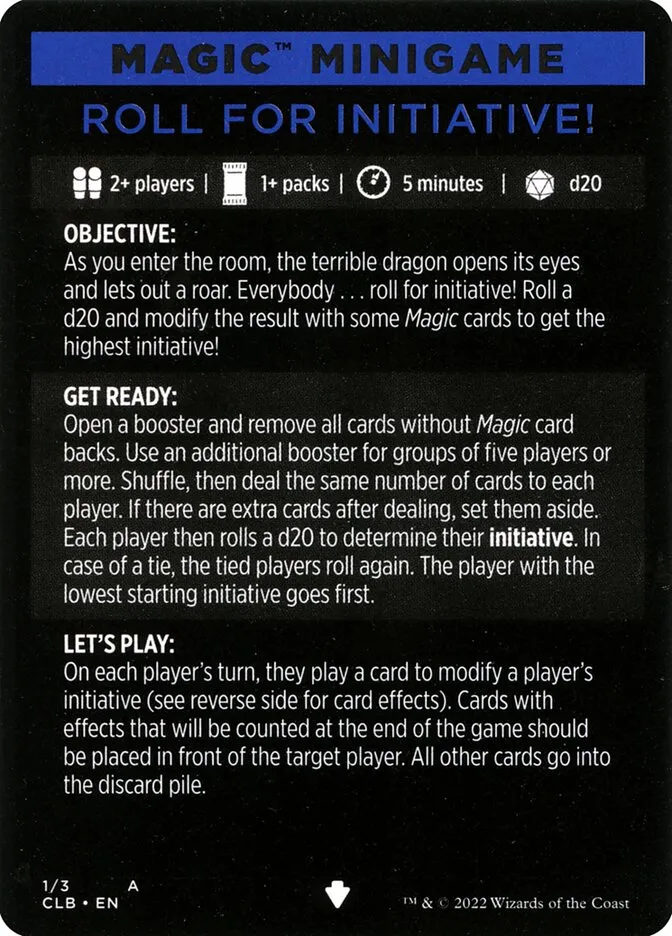 Roll for Initiative // Roll for Initiative (cont'd) Front Face