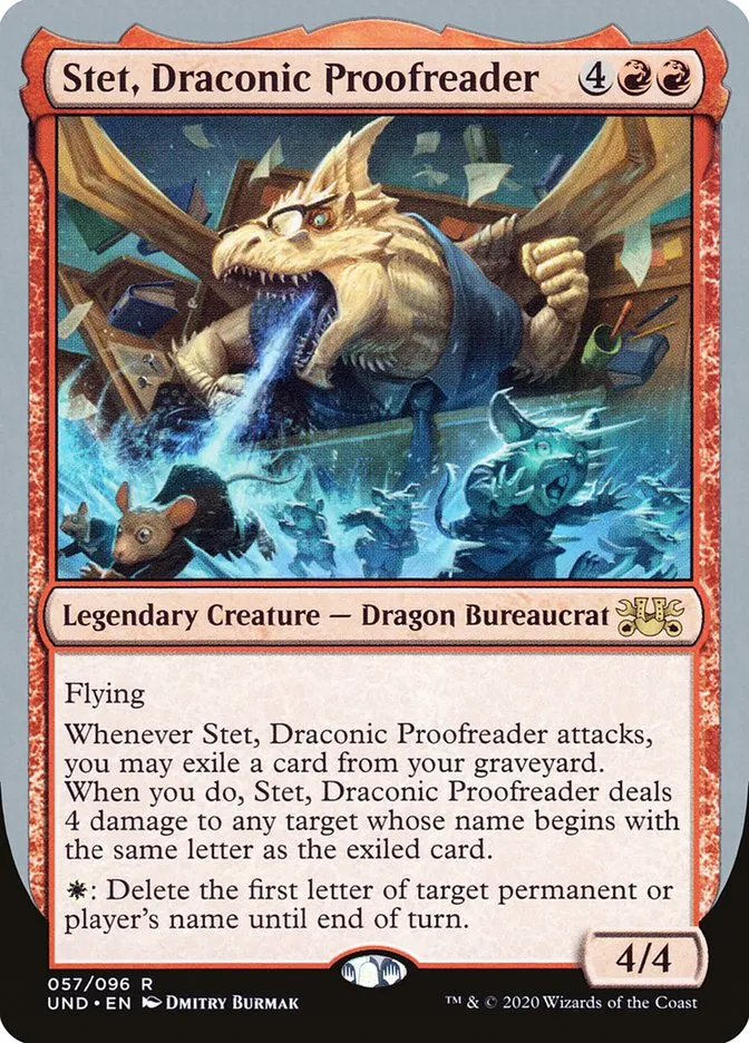 Stet, Draconic Proofreader Front Face