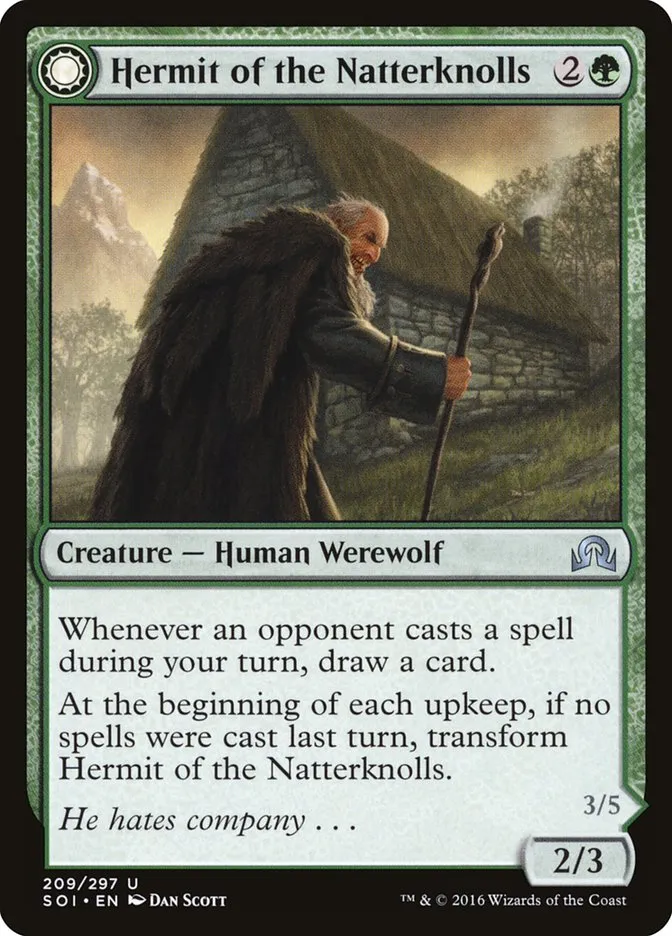 Hermit of the Natterknolls // Lone Wolf of the Natterknolls Front Face