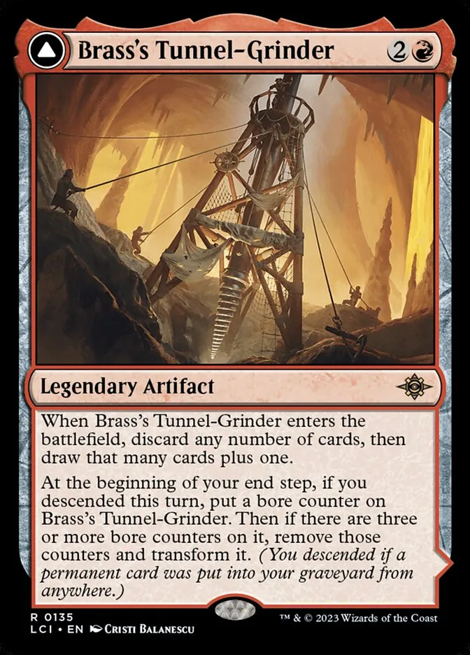 Brass's Tunnel-Grinder // Tecutlan, the Searing Rift Front Face