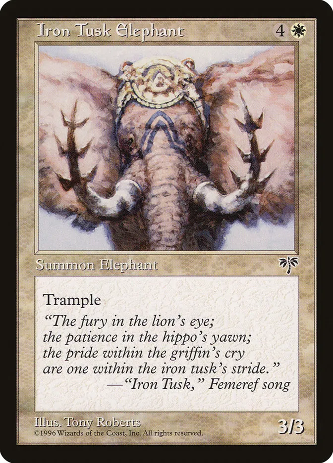 Iron Tusk Elephant Front Face