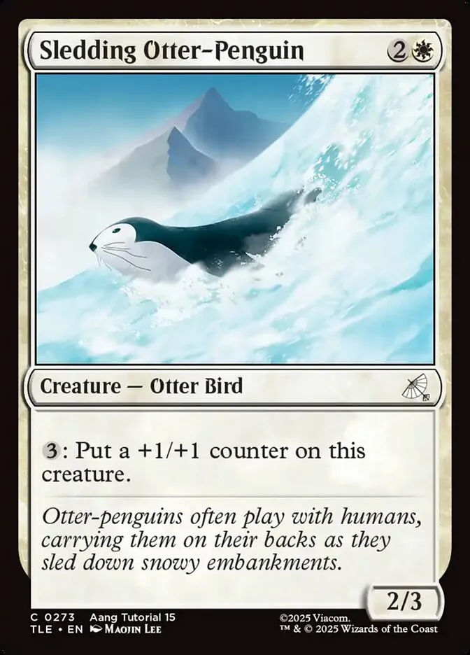 Sledding Otter-Penguin Front Face