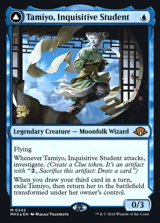 Tamiyo, Inquisitive Student // Tamiyo, Seasoned Scholar Front Face
