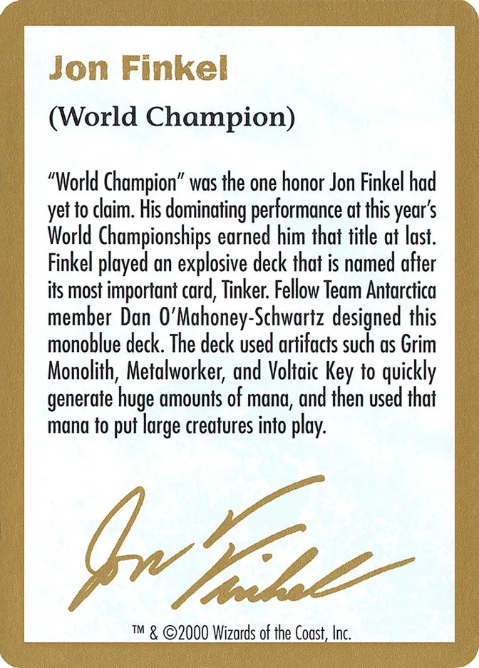 Jon Finkel Bio Front Face