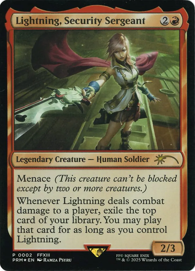 Lightning, Security Sergeant Front Face