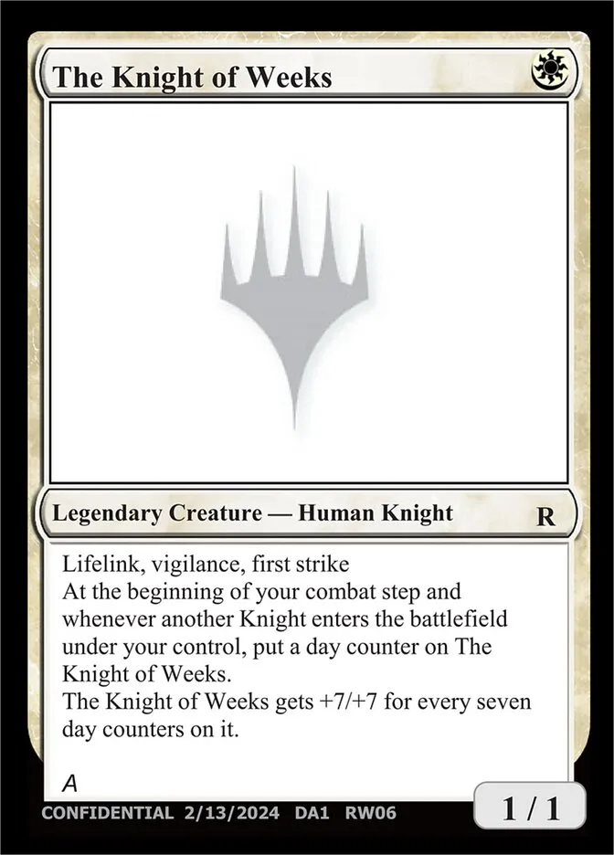 The Knight of Weeks Front Face