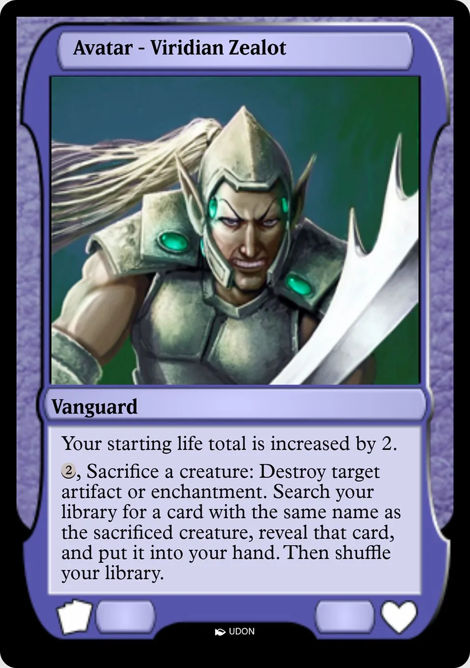 Viridian Zealot Avatar Front Face