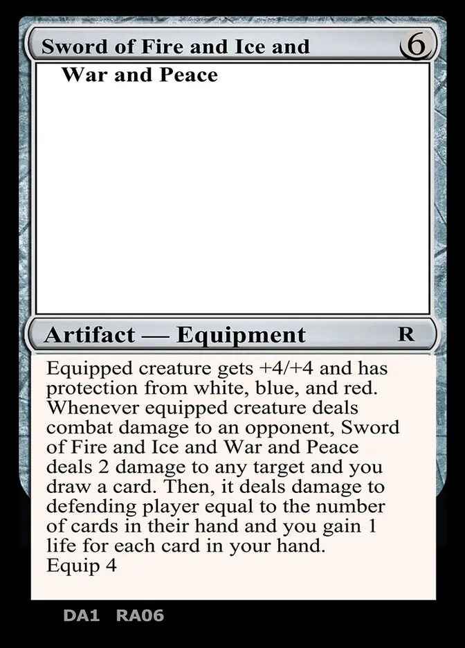 Sword of Fire and Ice and War and Peace Front Face