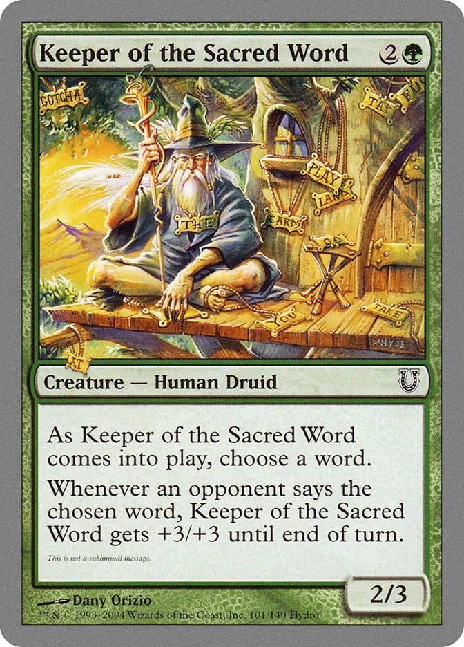Keeper of the Sacred Word Front Face